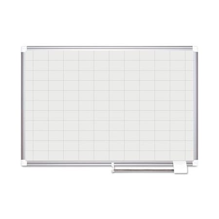Bi-Silque MasterVisi, Grid Planning Board, 48 X 36, 2 X 3 Grid, White/silver MA0593830